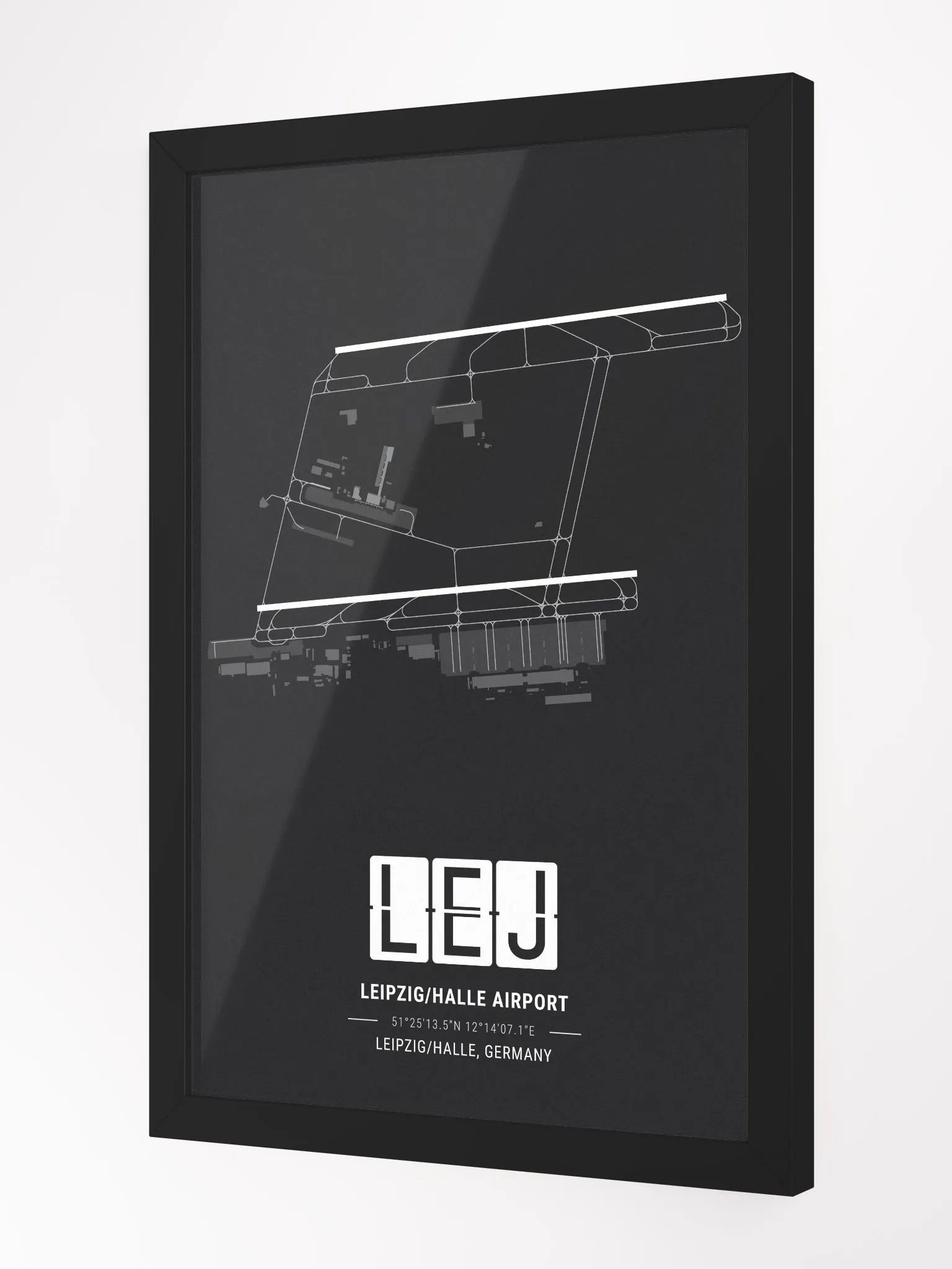 Framed Airport LEJ Premium Map On Matt Paper product image (2)
