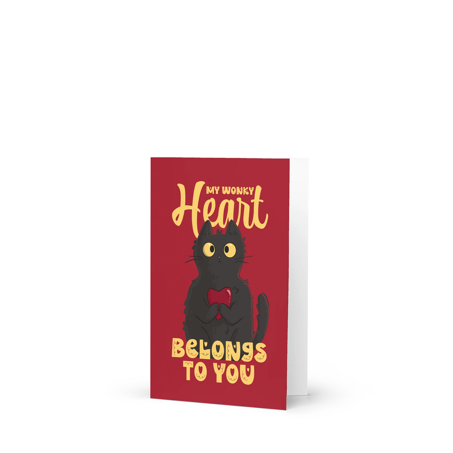 Wonky Heart Romantic Cat Card product image (2)