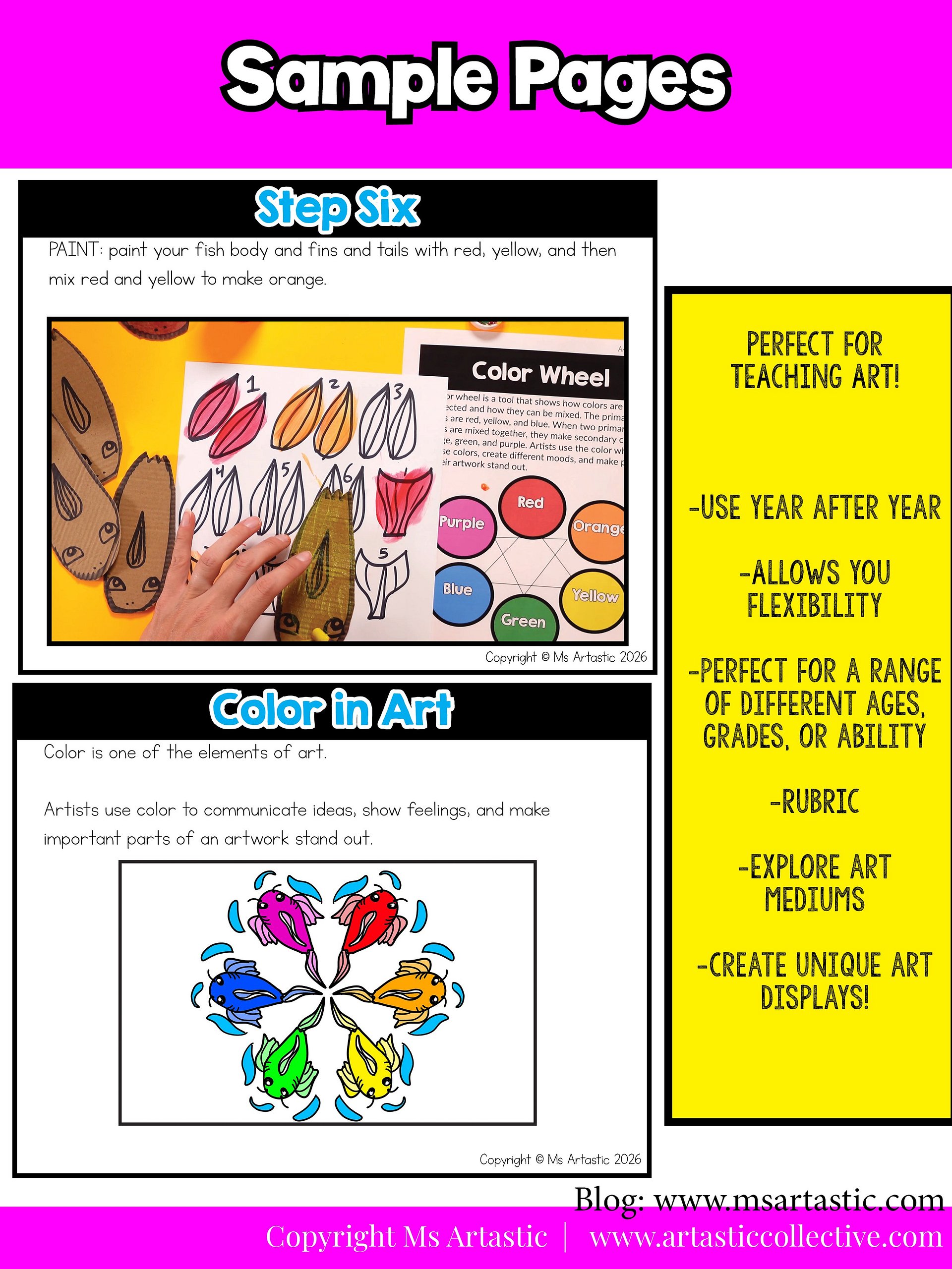 Color Wheel Art Lesson Element of Art Color Fish Art Project Grade 3 Art Lesson product image (7)