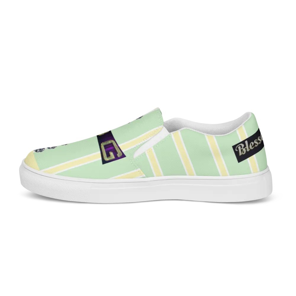 BBG Lime Green & Yellow Diamond Cross Women's Slip On product image (4)