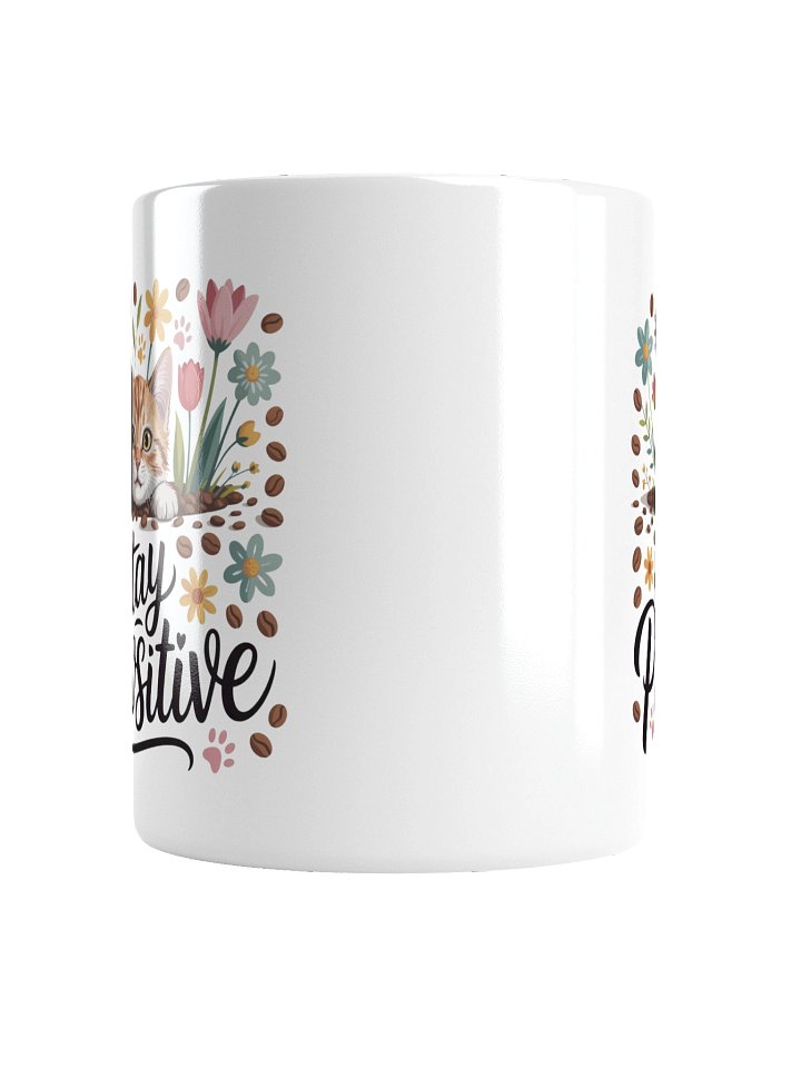 Stay Pawsitive Cat Coffee Mug – Cute Motivational Kitty Design product image (5)