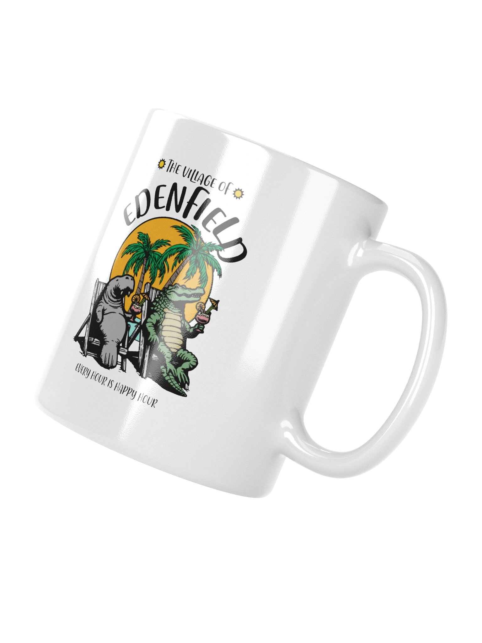 The Village of Edenfield TV Florida USA Fun Manatee Alligator Design Coffee Mug product image (9)