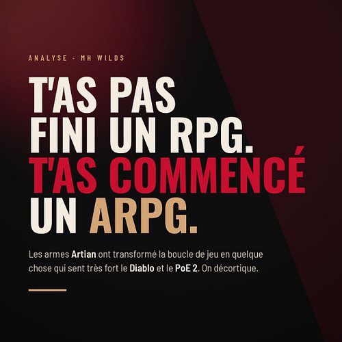 T'as cru finir Monster Hunter Wilds après le boss final ? Adorable. 😌

Les armes Artian ont transformé la boucle de jeu en ma...