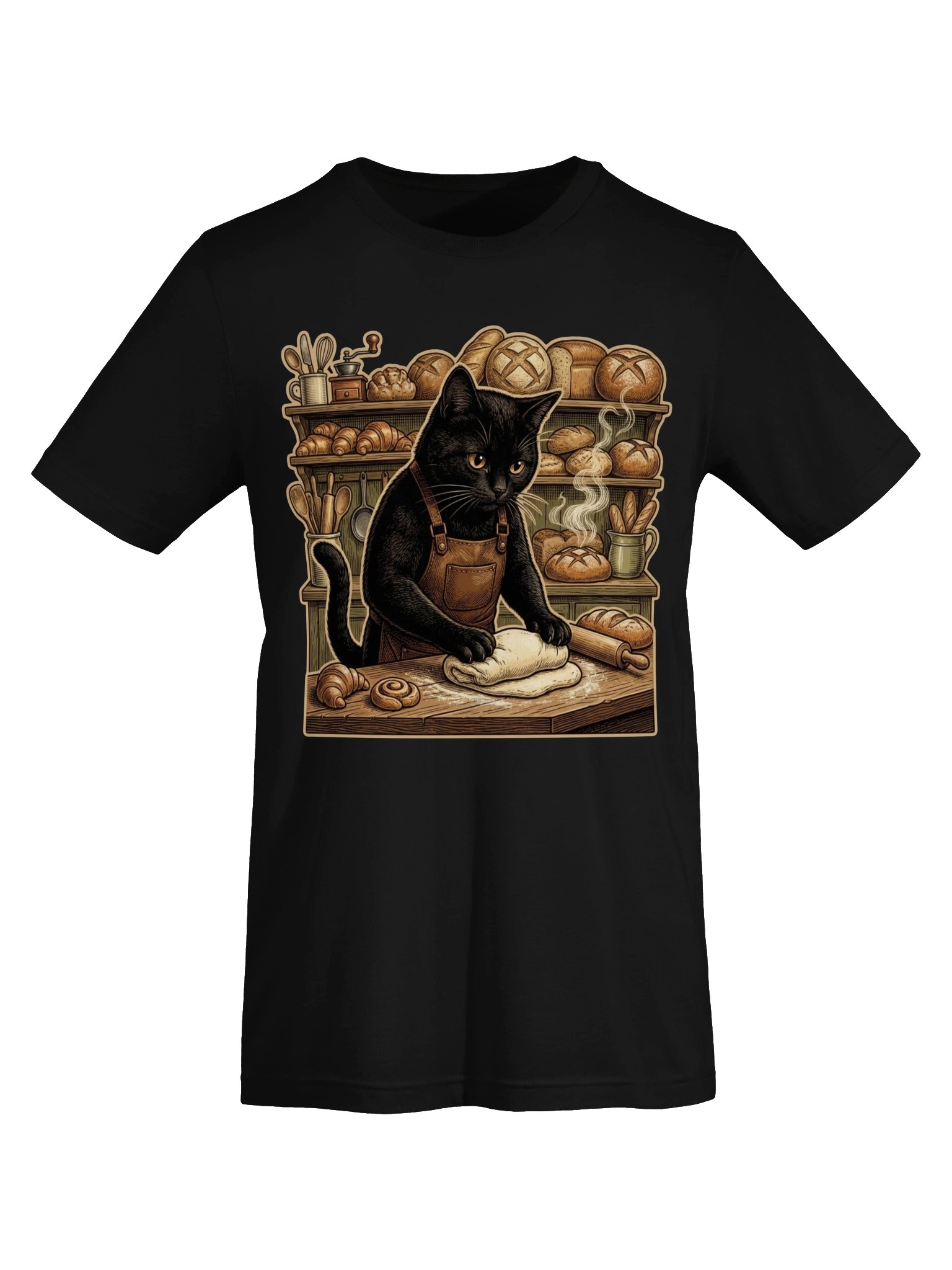 Baker Cat Vintage Graphic Tee - Bakery Black Cat Shirt product image (18)
