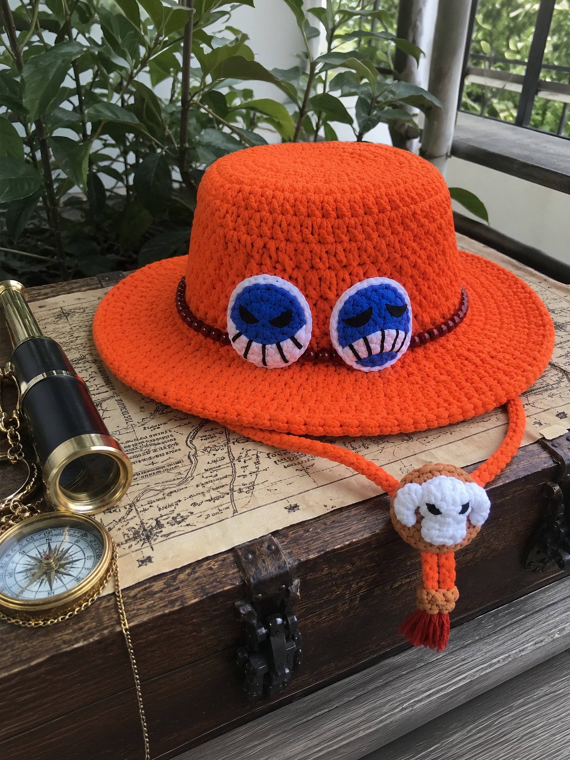 Crochet Pirate Inspired Brother Fire Hat Handmade Adventure product image (7)