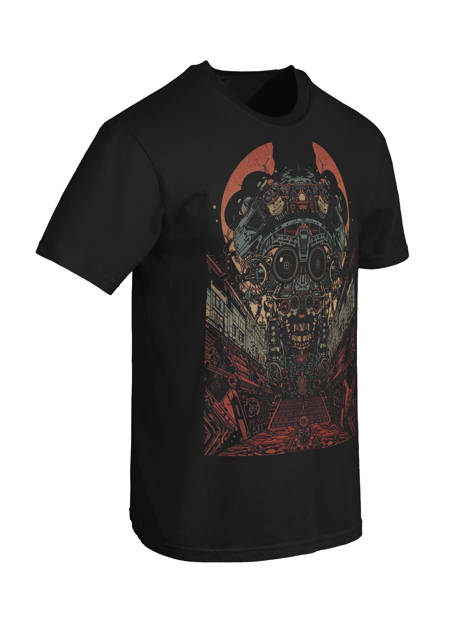 Retro-Futurist Robot Skull Heavyweight T-Shirt product image (4)