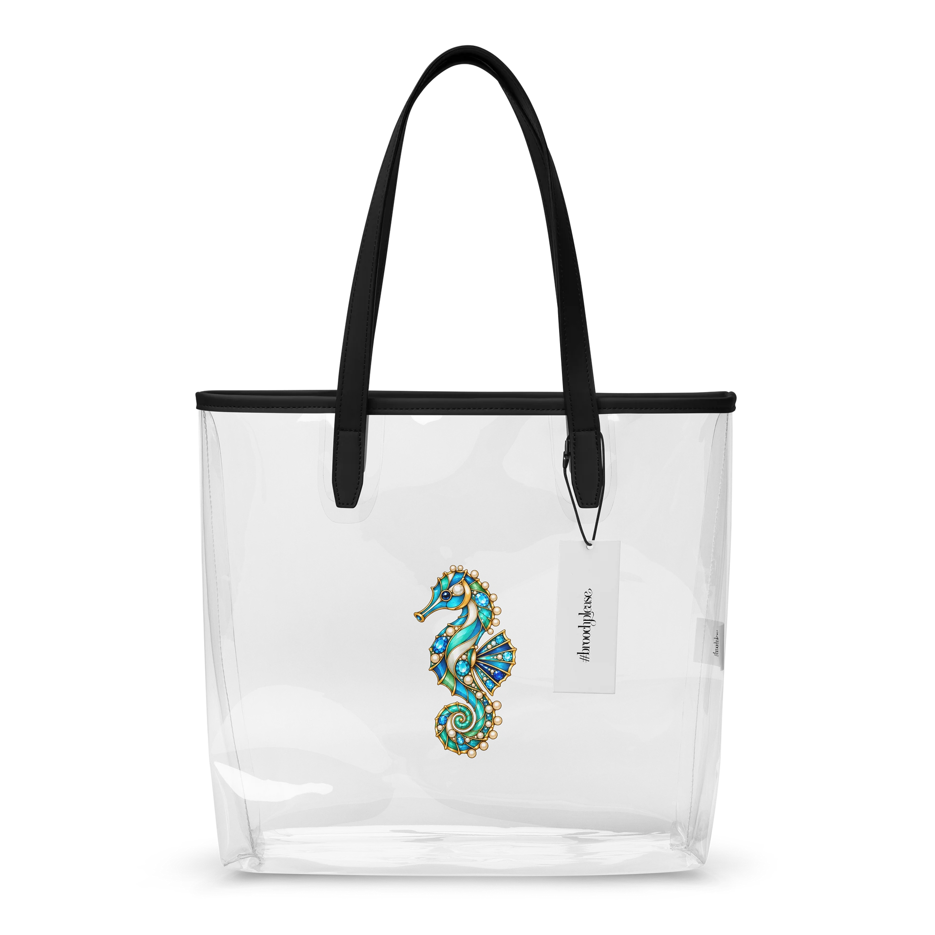 Jeweled Brooch-inspired Seahorse Clear Tote product image (1)
