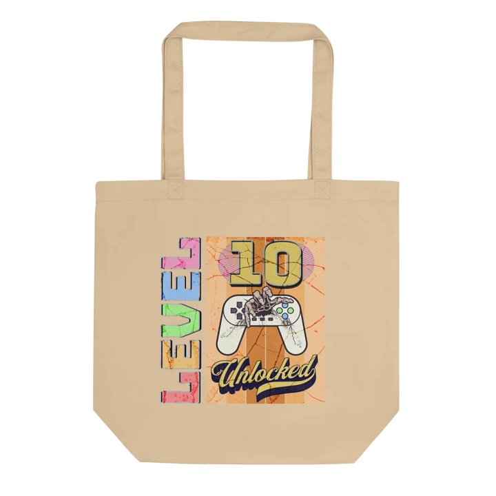 Level 10 Unlocked Grunge Gaming Tote Bag product image (1)