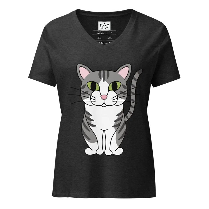 Tabby Cat Women's Relaxed V-Neck Tee product image (3)