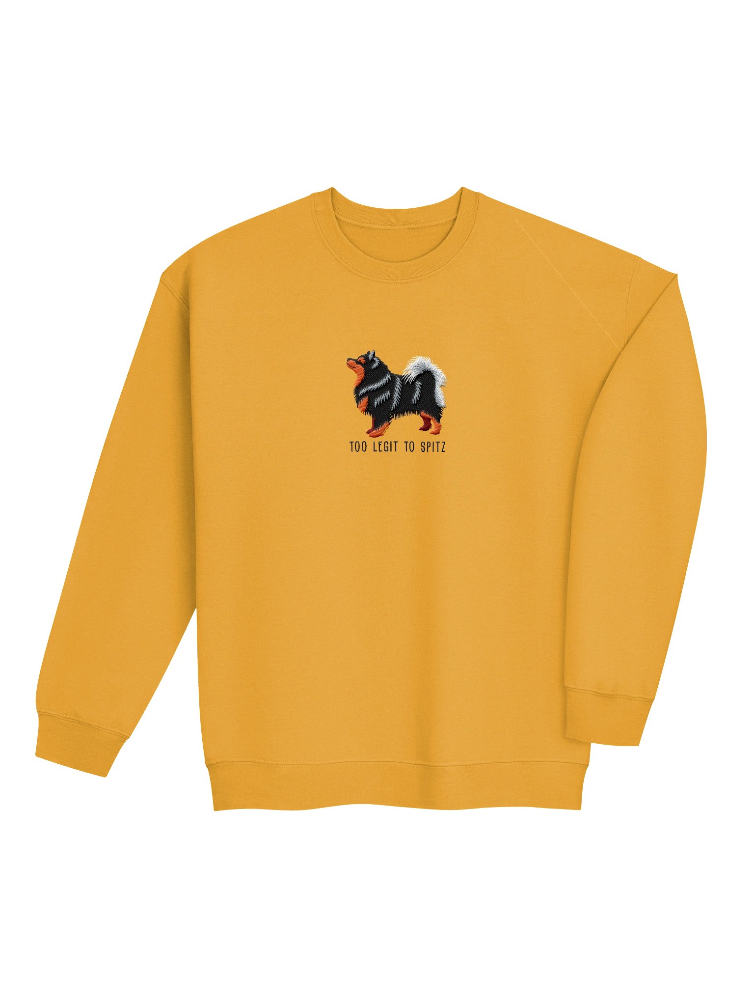 Too Legit to Spitz Sweatshirt (Embroidered) of a Finnish Lapphund(Black & Tan) product image (7)