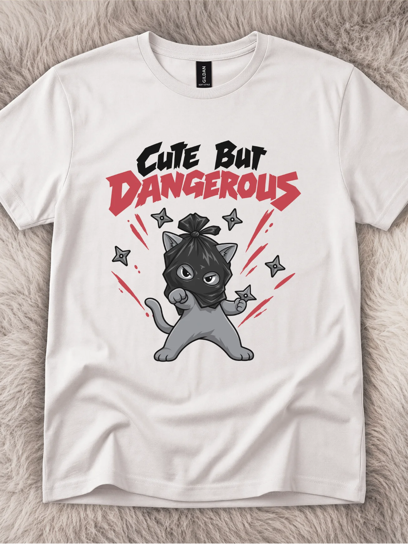 Cute But Dangerous Gray Cat Shirt product image (1)
