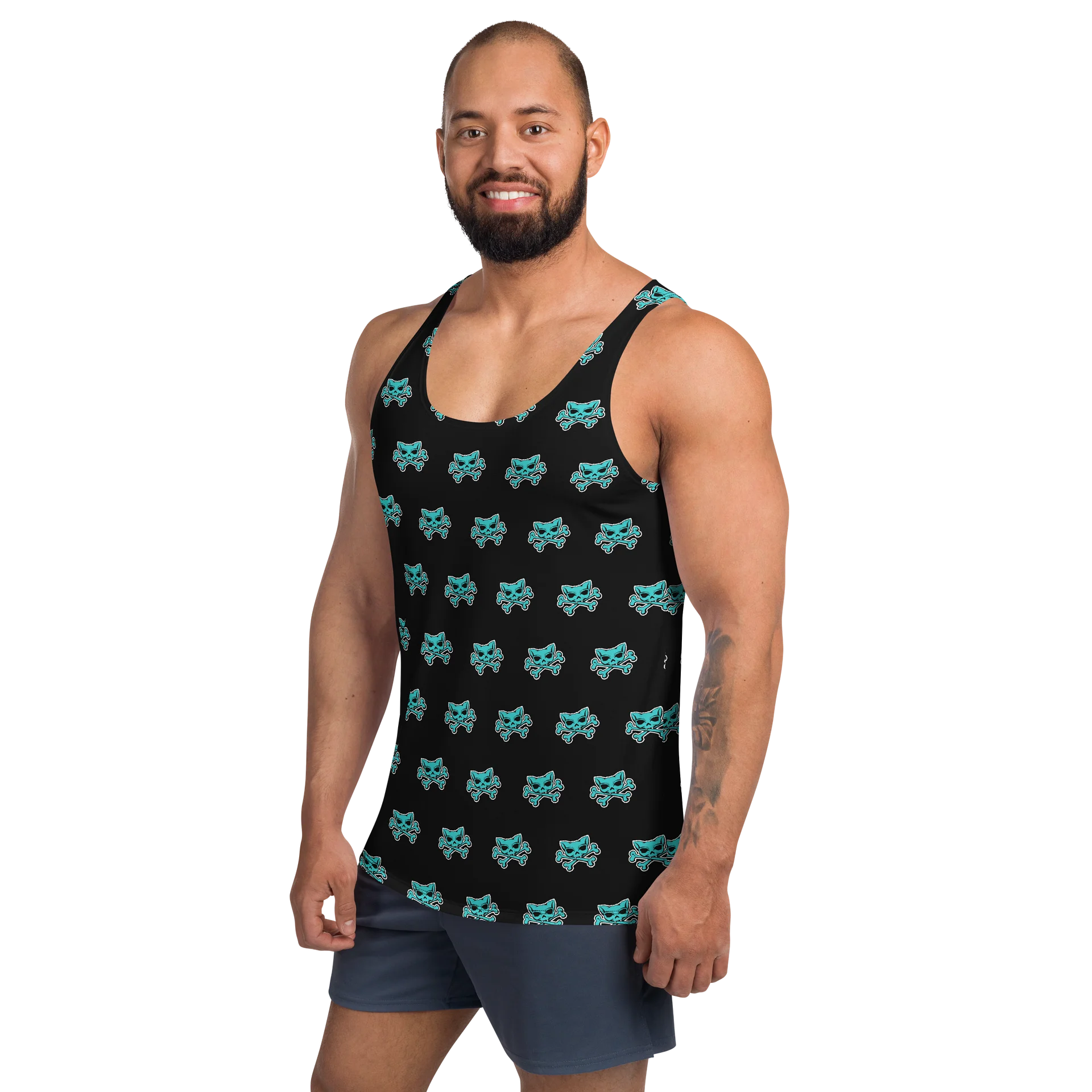 Turquoise Skull Designer Tank Top product image (2)