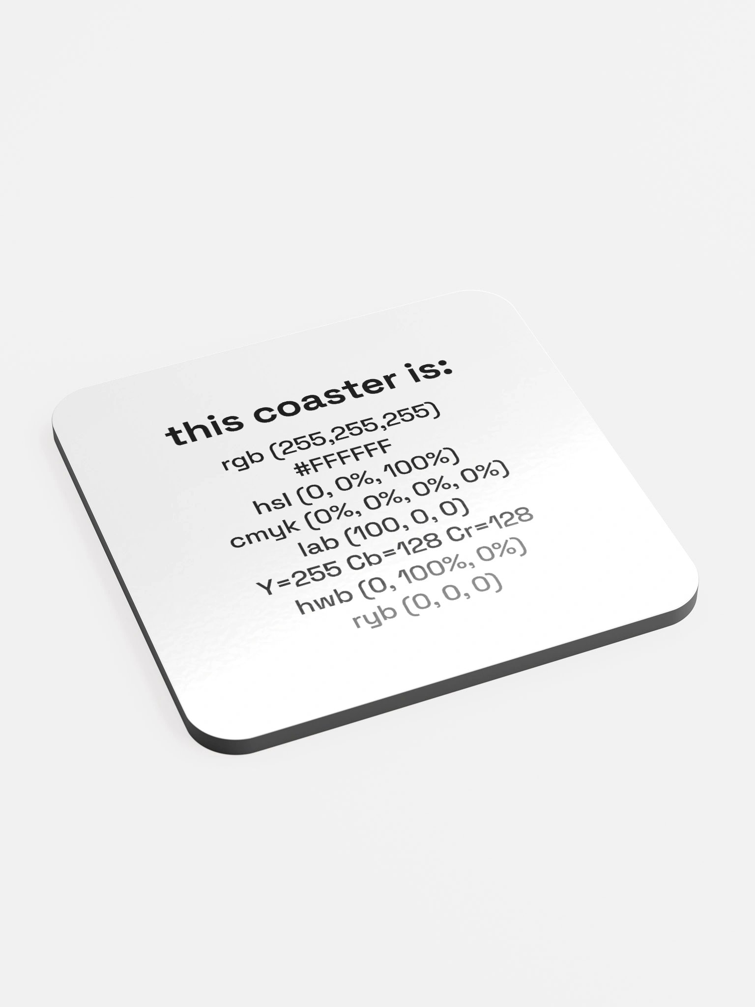 #FFFFFF coaster product image (3)