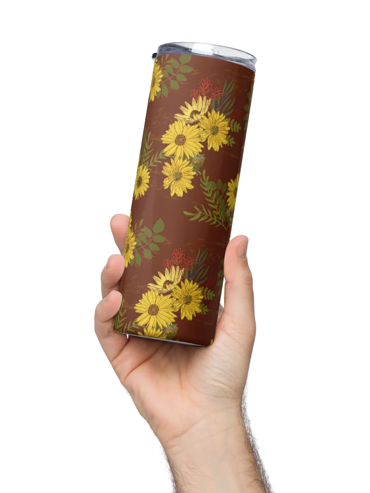 Helianthus Sunfllower 20-ounce Stainless Steel Tumbler with Straw - Red product image (2)