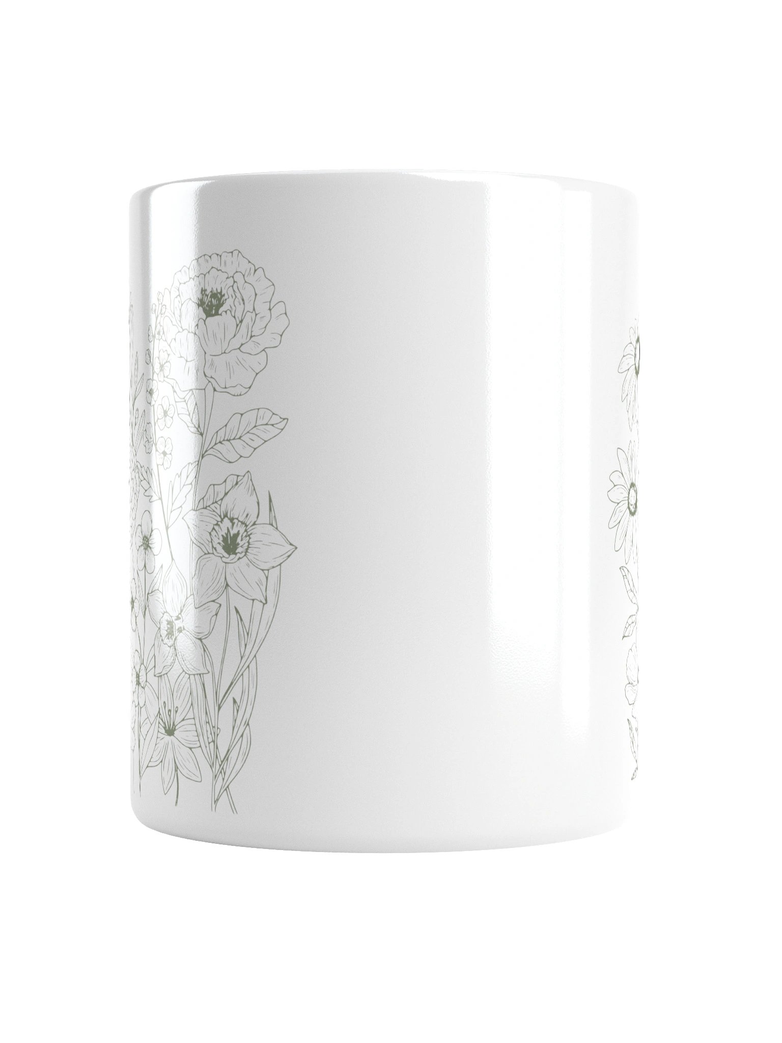 Taza Floral Botánica Minimalista | Taza de Flores en Verde Salvia | Regalo Elegante para Amantes de la Naturaleza product image (2)