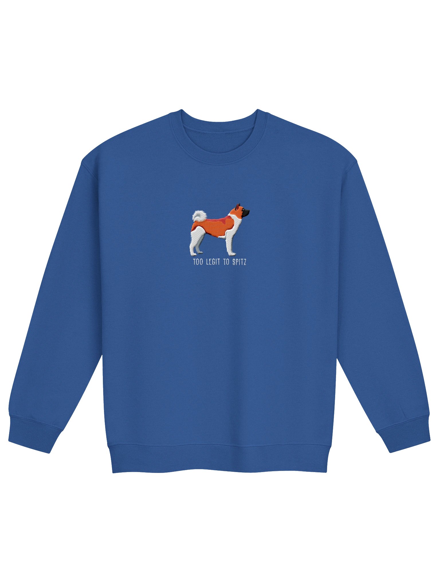 Too Legit to Spitz Sweatshirt (Embroidered) of an American Akita(Red & White) product image (4)