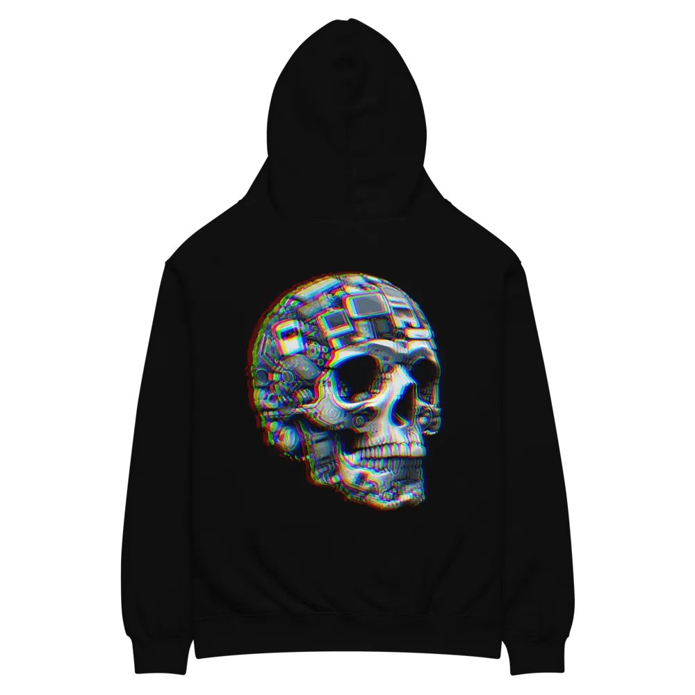 VACIO Techno Skull Glitch Premium Relaxed Fit Hoodie product image (8)