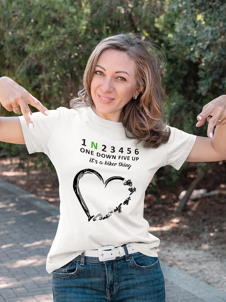 1 down 5 up + Motorbike Heart T-Shirt product image (1)