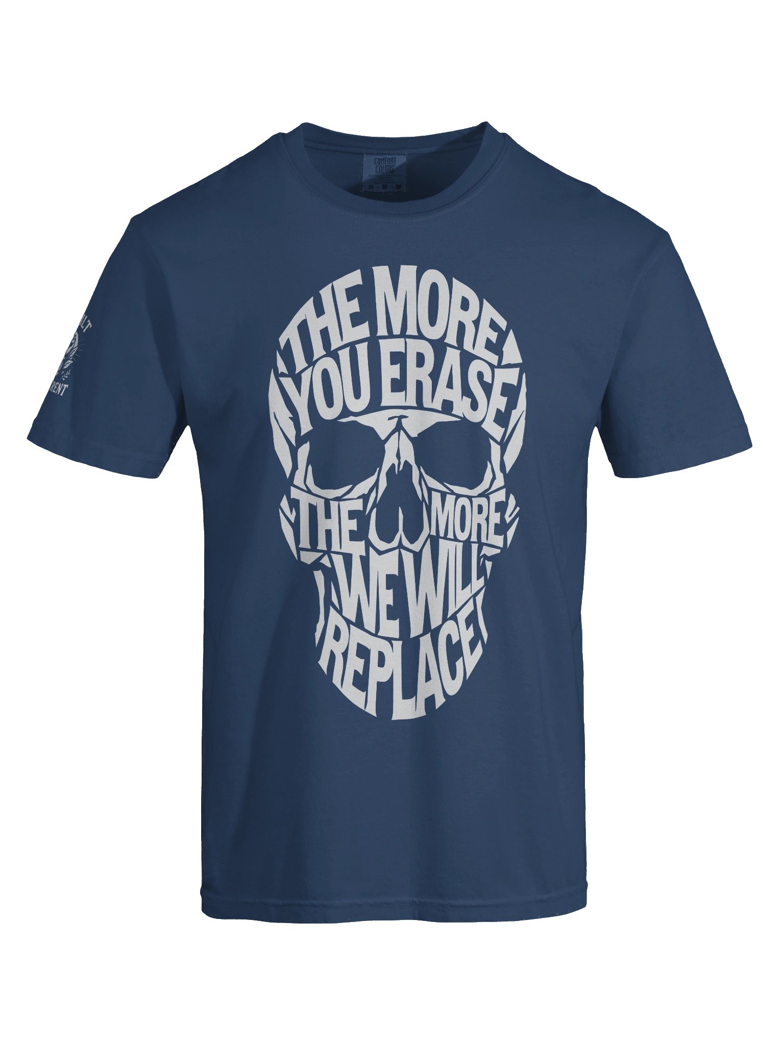 THE MORE YOU ERASE SKULL Graphic T-Shirt White Luxe product image (3)