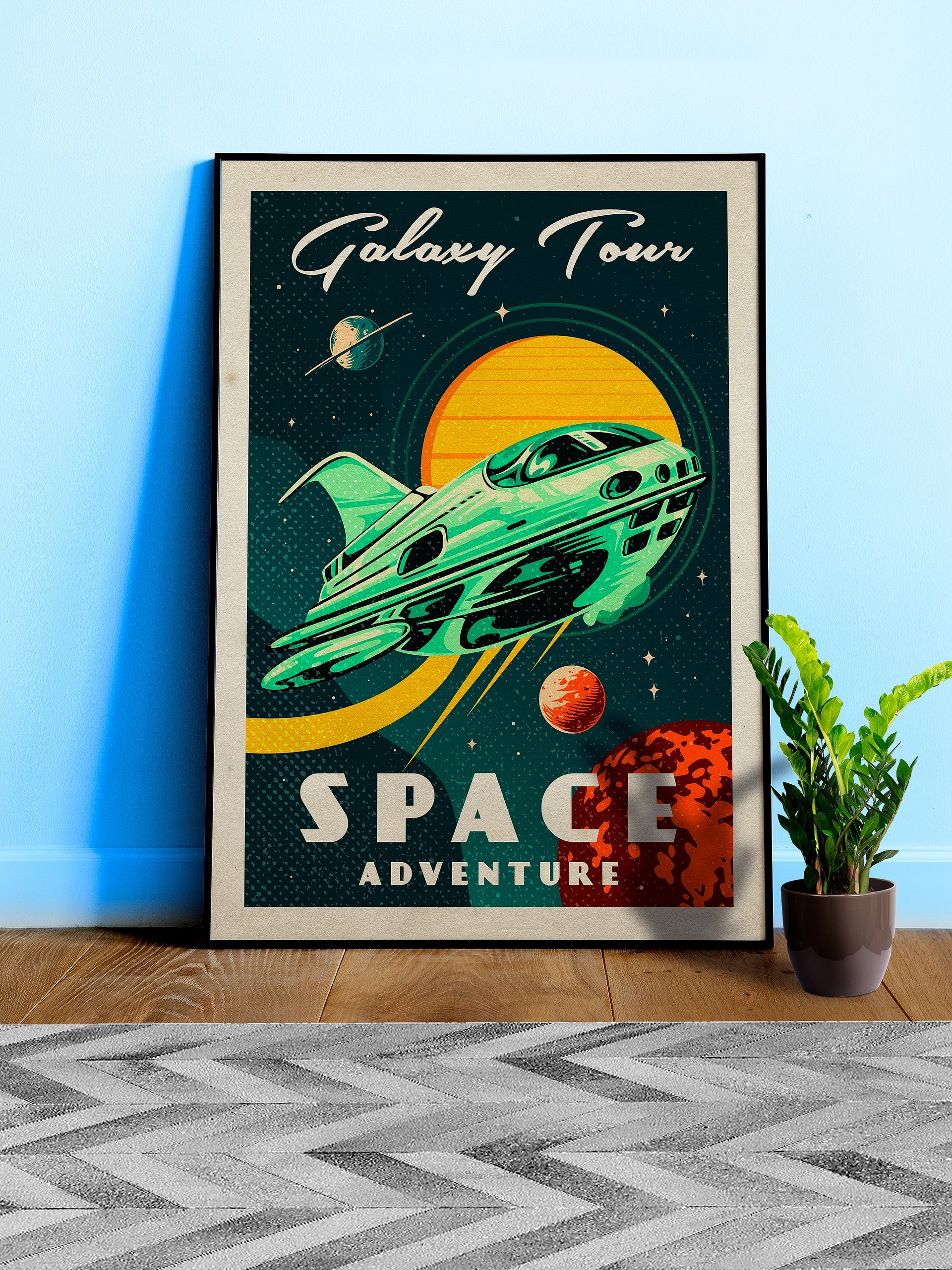 Galaxy Tour. Space adventure — Vintage space poster product image (1)