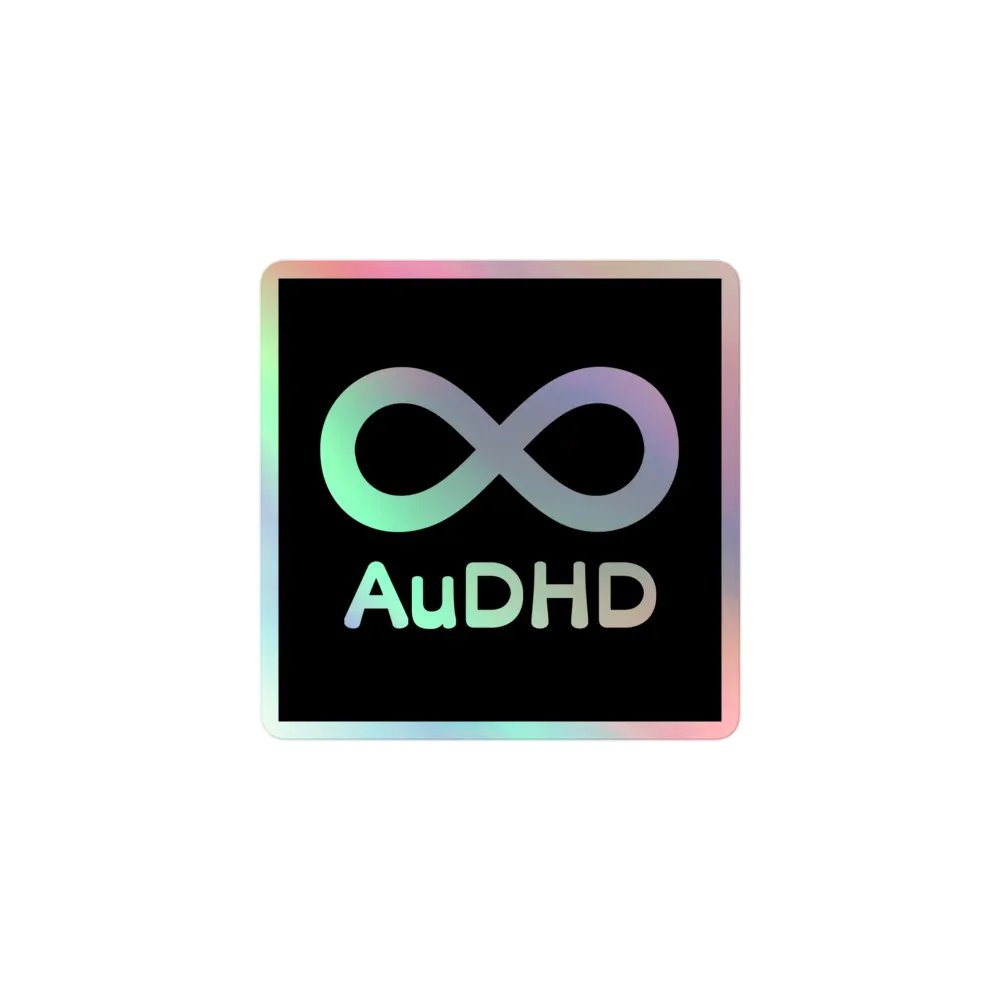 Holographic AuDHD Infinity Sticker product image (1)