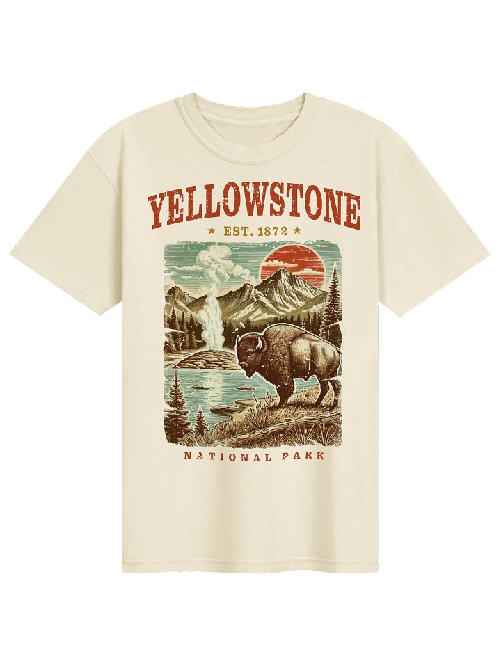 Yellowstone National Park T-Shirt Vintage Wyoming Retro Bison Graphic Tee product image (2)
