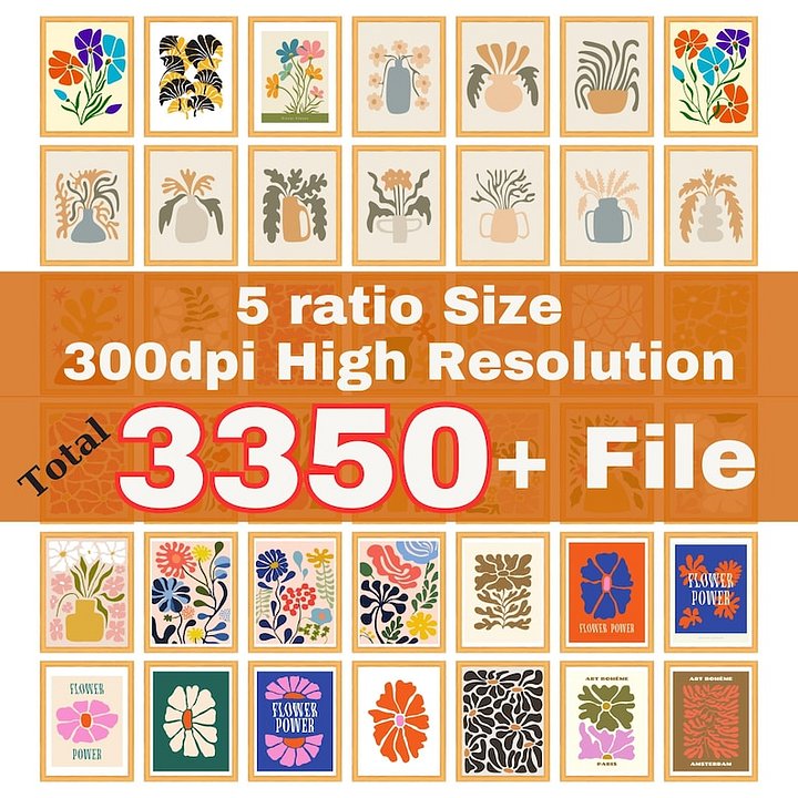 Flower Market Print Set of 670 Flower Gallery Wall Set product image (2)