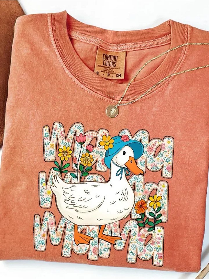 Floral Mama Goose Shirt - Cute Mother's Day 2026 Cottagecore Tee product image (1)