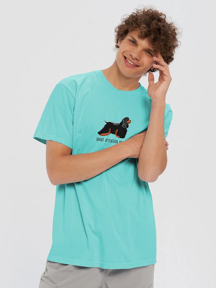 Short Attention Spaniel T-Shirt(Embroidered) of an American Cocker Spaniel(Black & Tan) product image (2)