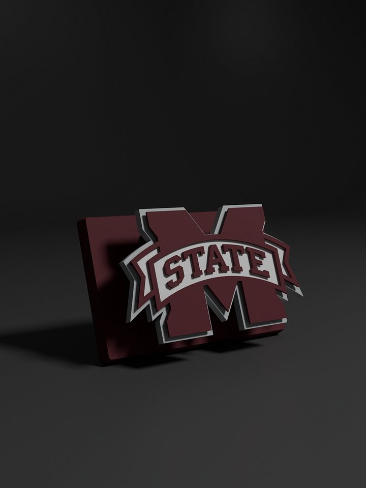 Mississippi State University Bulldogs 3D Printed Floating Logo Sign (Digital File Only) product image (1)