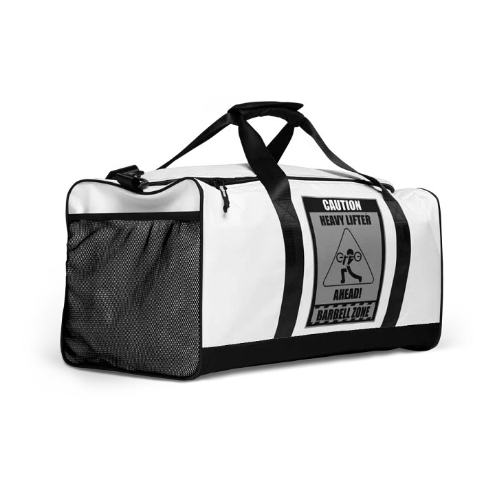 Caution Heavy Lifter Ahead-Barbell Zone Duffle Bag product image (2)