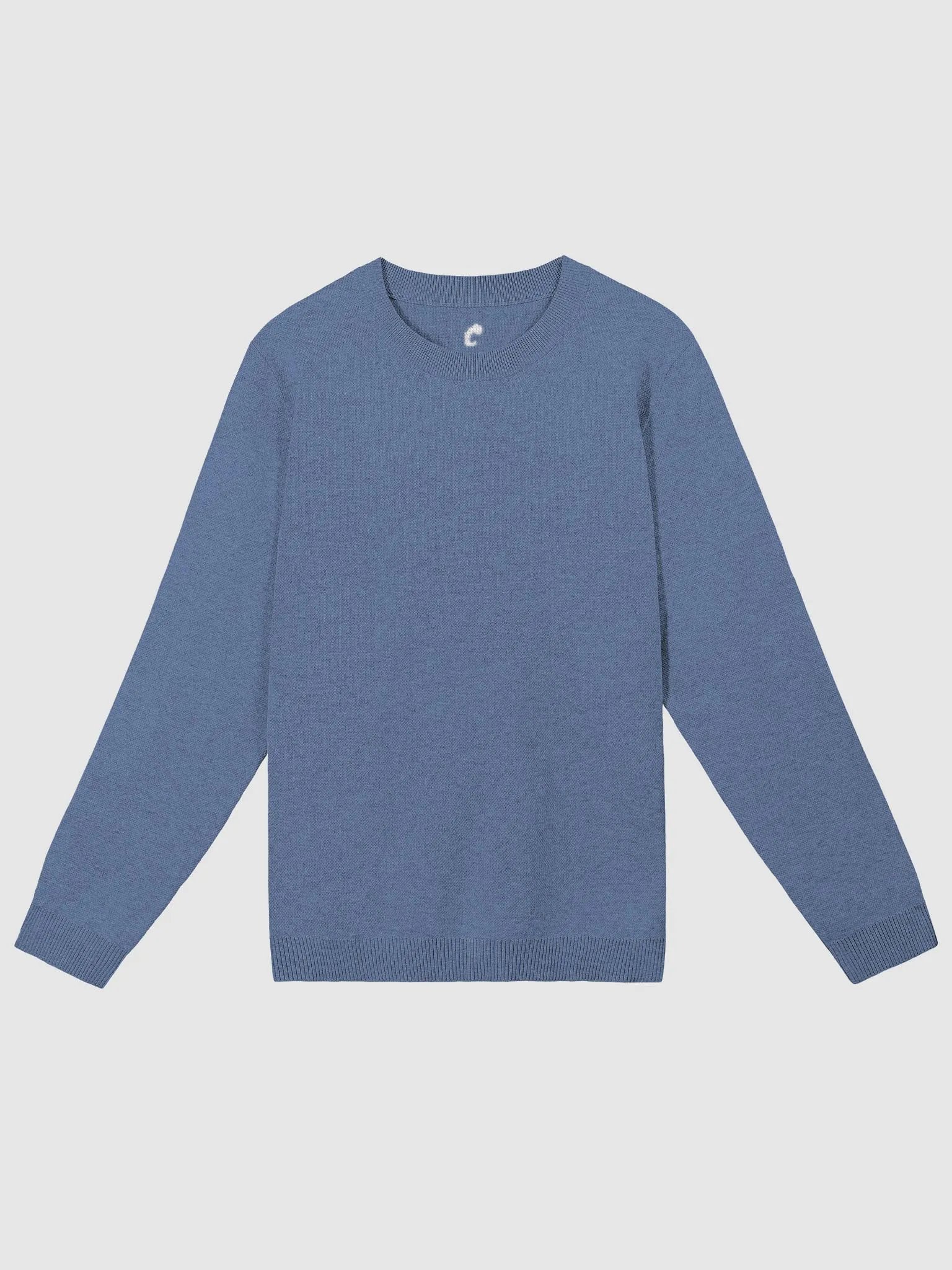 Knitted Crewneck Denim Sweater product image (1)