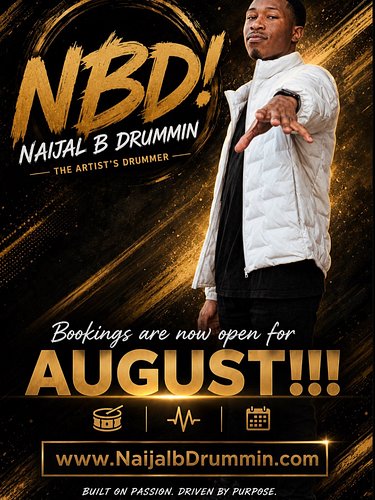 Get on the calendar before it’s full! 

#naijalbdrummin 
#hirenow