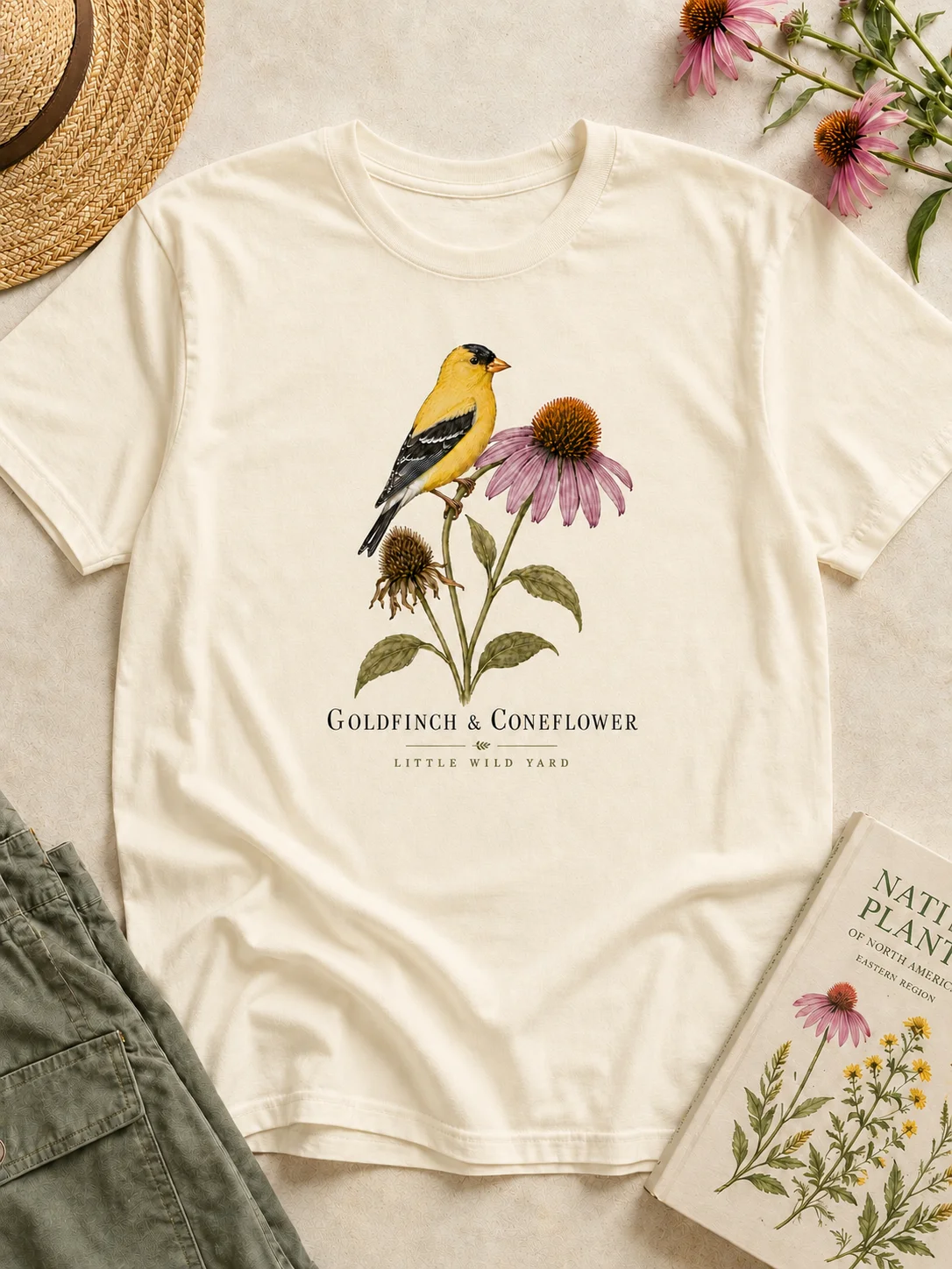 Goldfinch & Coneflower T-shirt product image (1)