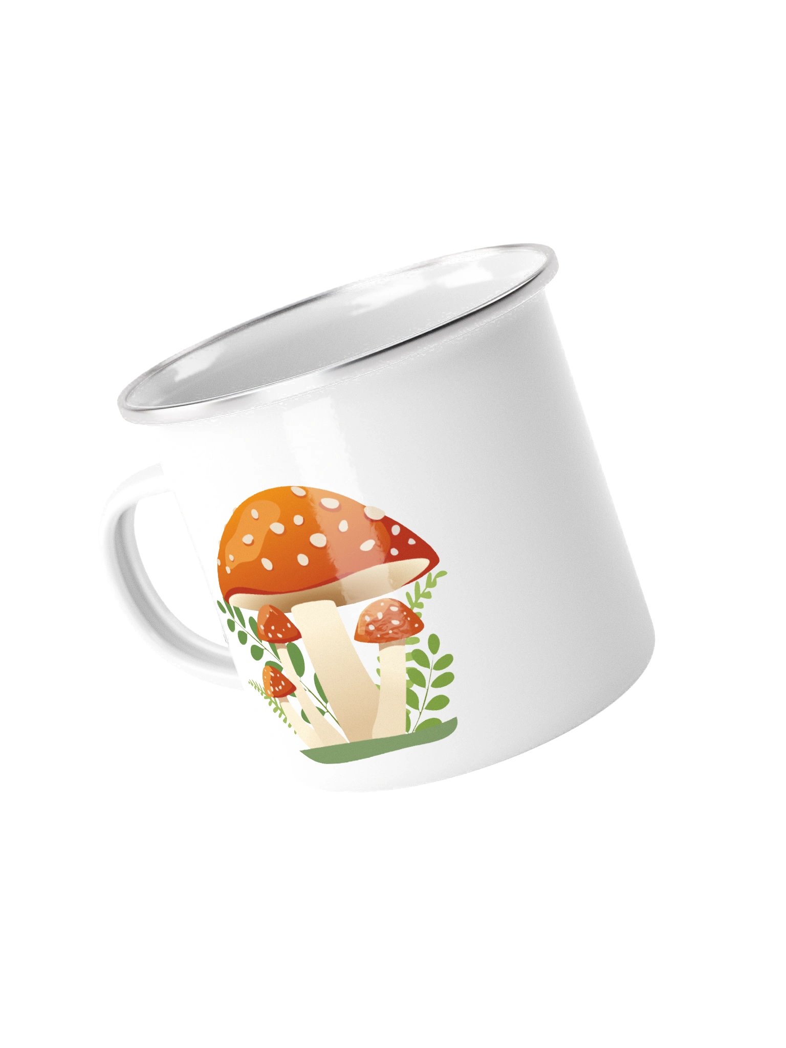 Mushroom Enamel Mug - 12oz Lightweight Tin Cup for Camping, Hiking, and Home - Fungi Design product image (5)