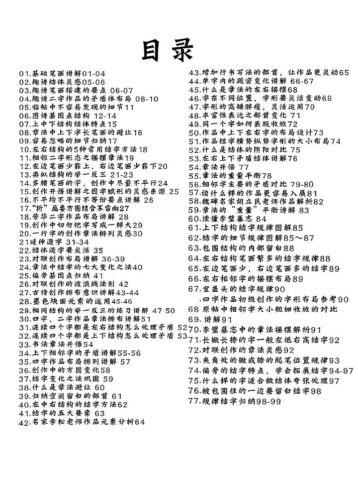 2025最新版魏碑零基礎到進階到創作一站式授課大綱共101頁（電子版教材，非實物） product image (2)
