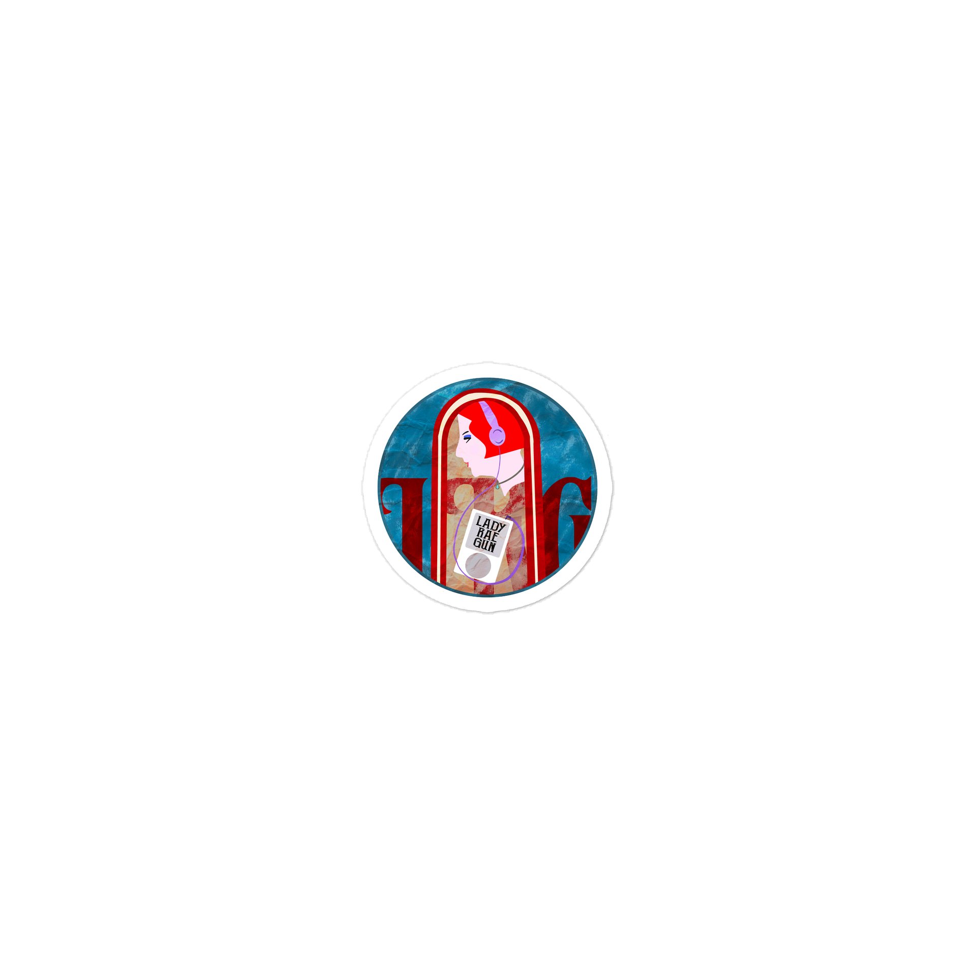 Lady Rae Gun Nouveau Sticker product image (1)