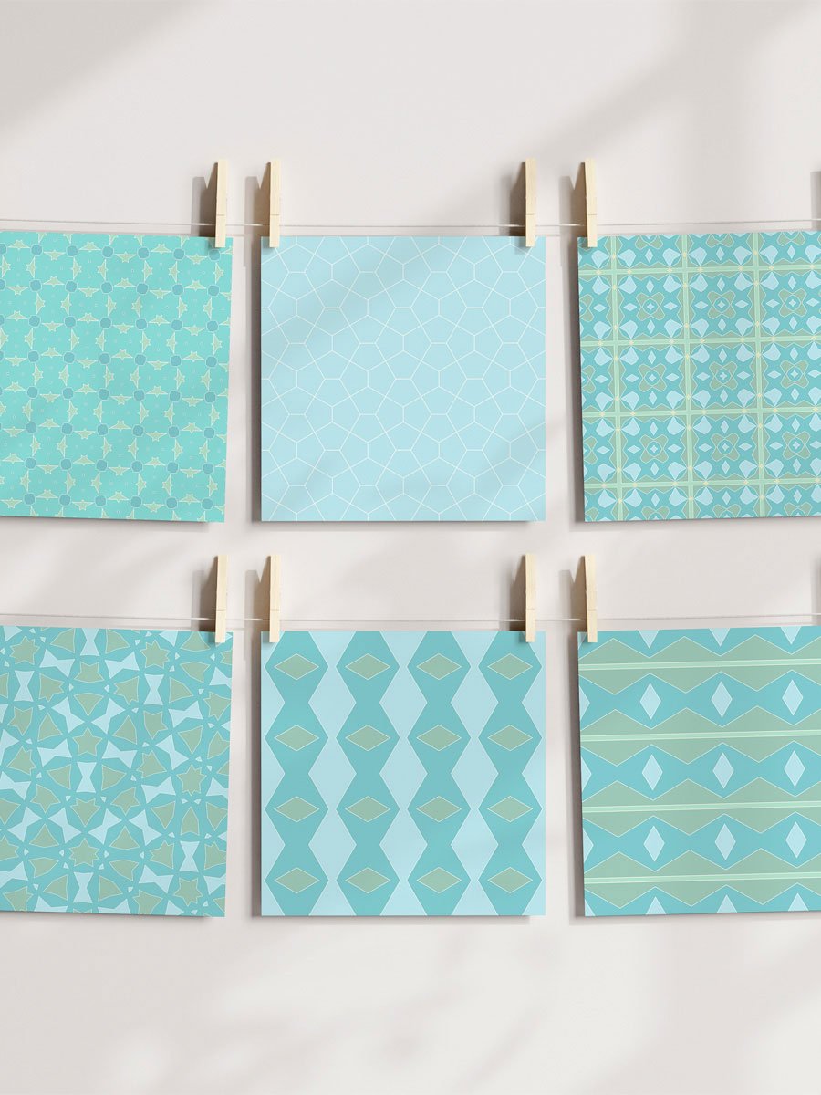 Abstract Pastels Pattern Pack 5 - Aqua product image (4)