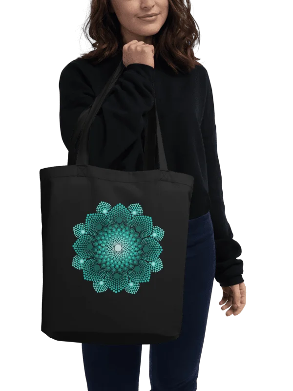 Turquoise Dot Mandala Eco-Friendly Tote Bag product image (1)