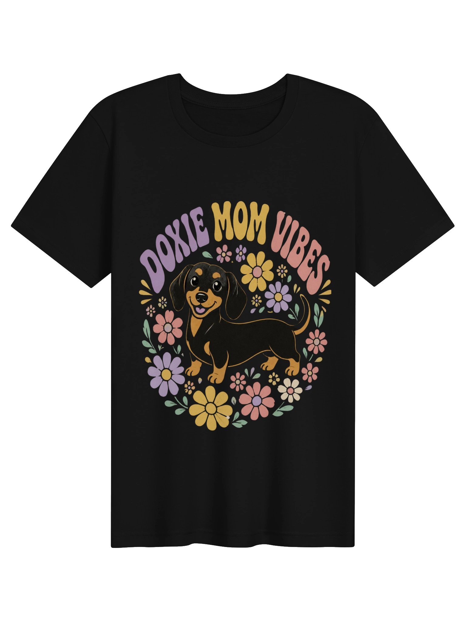Groovy Doxie Mom Vibes Shirt | Retro Dachshund Tee product image (2)