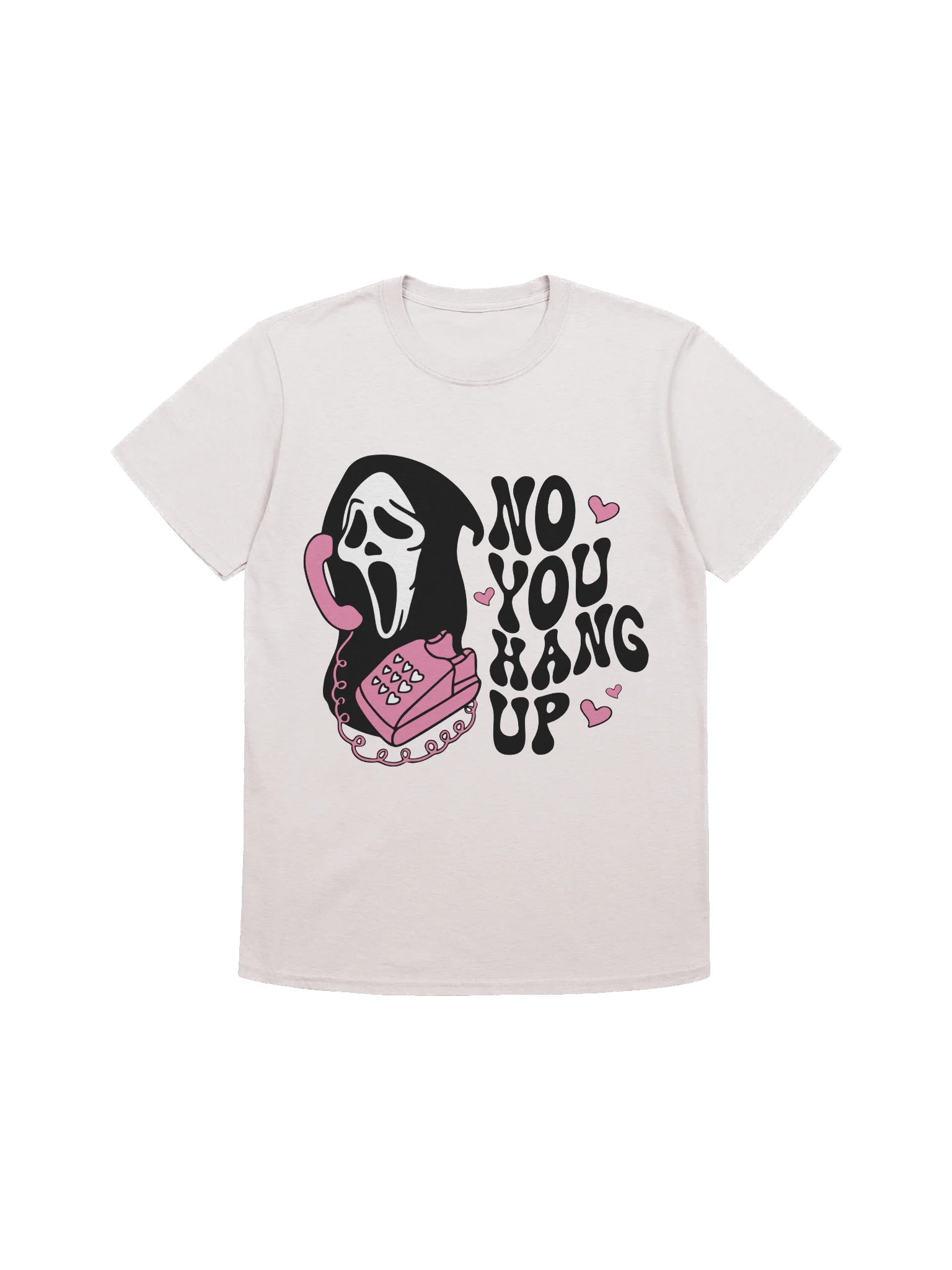 “No You Hang Up” Shirt – Ghost Face Horror Movie Inspired Graphic Tee | Spooky Cute Halloween Shirt product image (4)