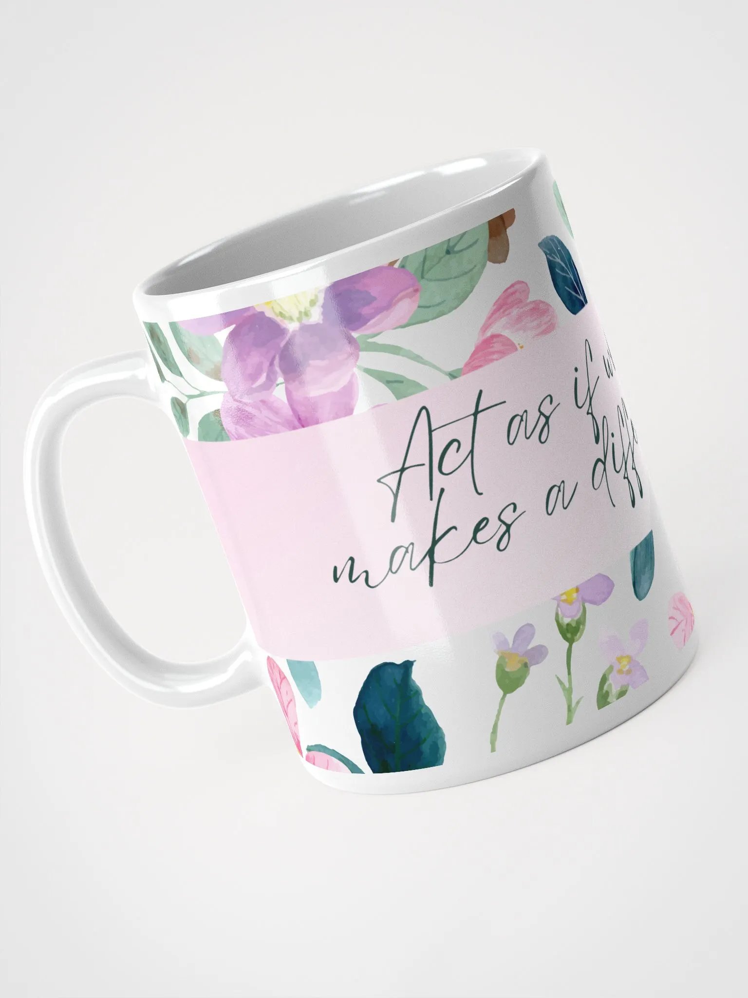 Floral Motivation White Glossy Mug product image (4)
