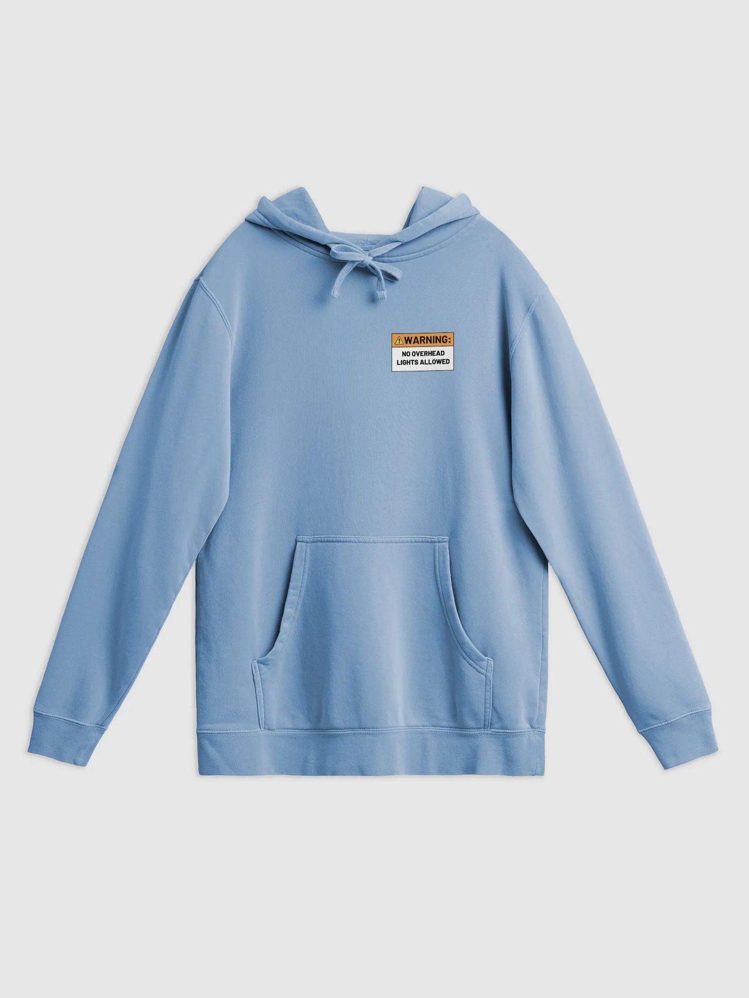 NO OVERHEAD LIGHTS (sm. design) printed pigment hoodie product image (1)