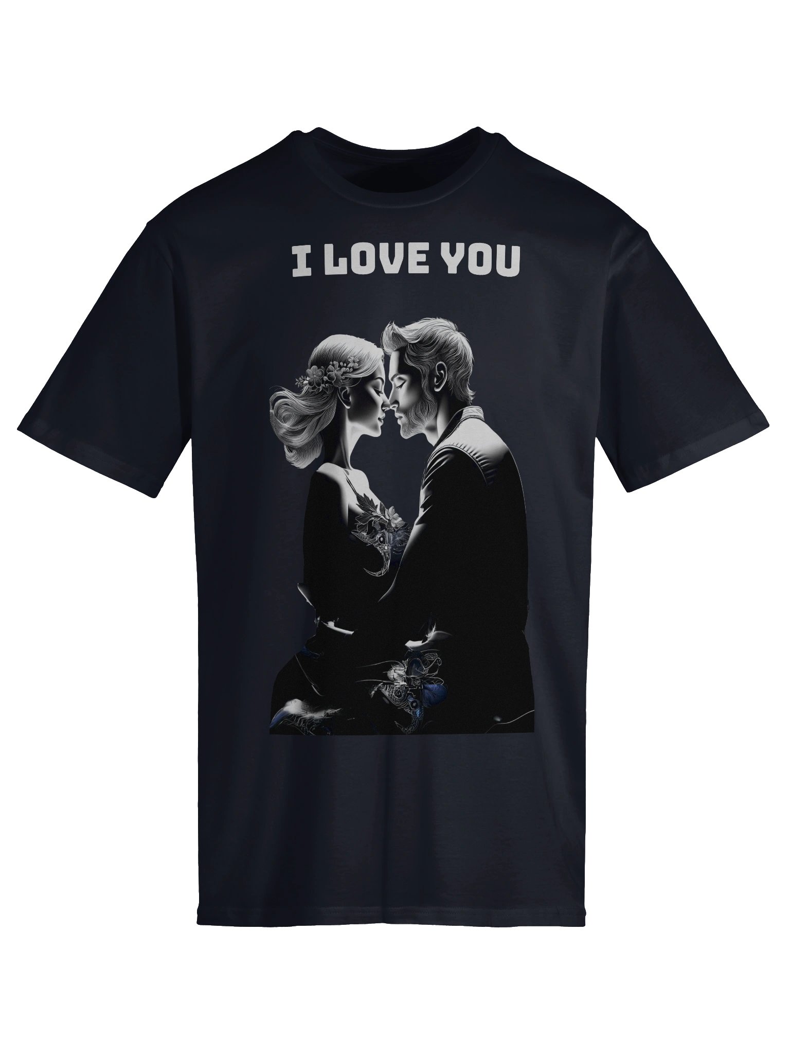 Black I Love You T-Shirt unisex product image (5)