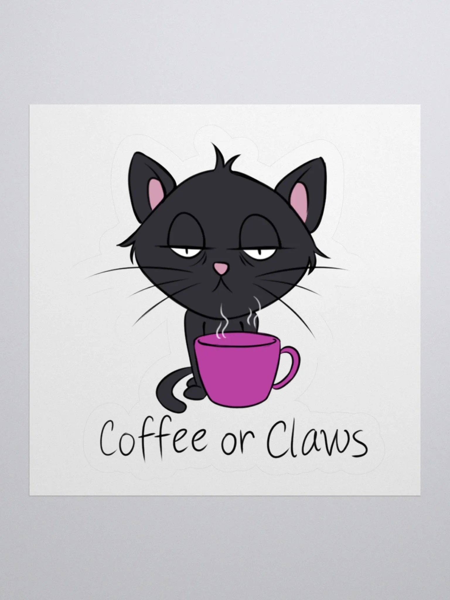 Coffee or Claws Warning Label (sticker) product image (1)