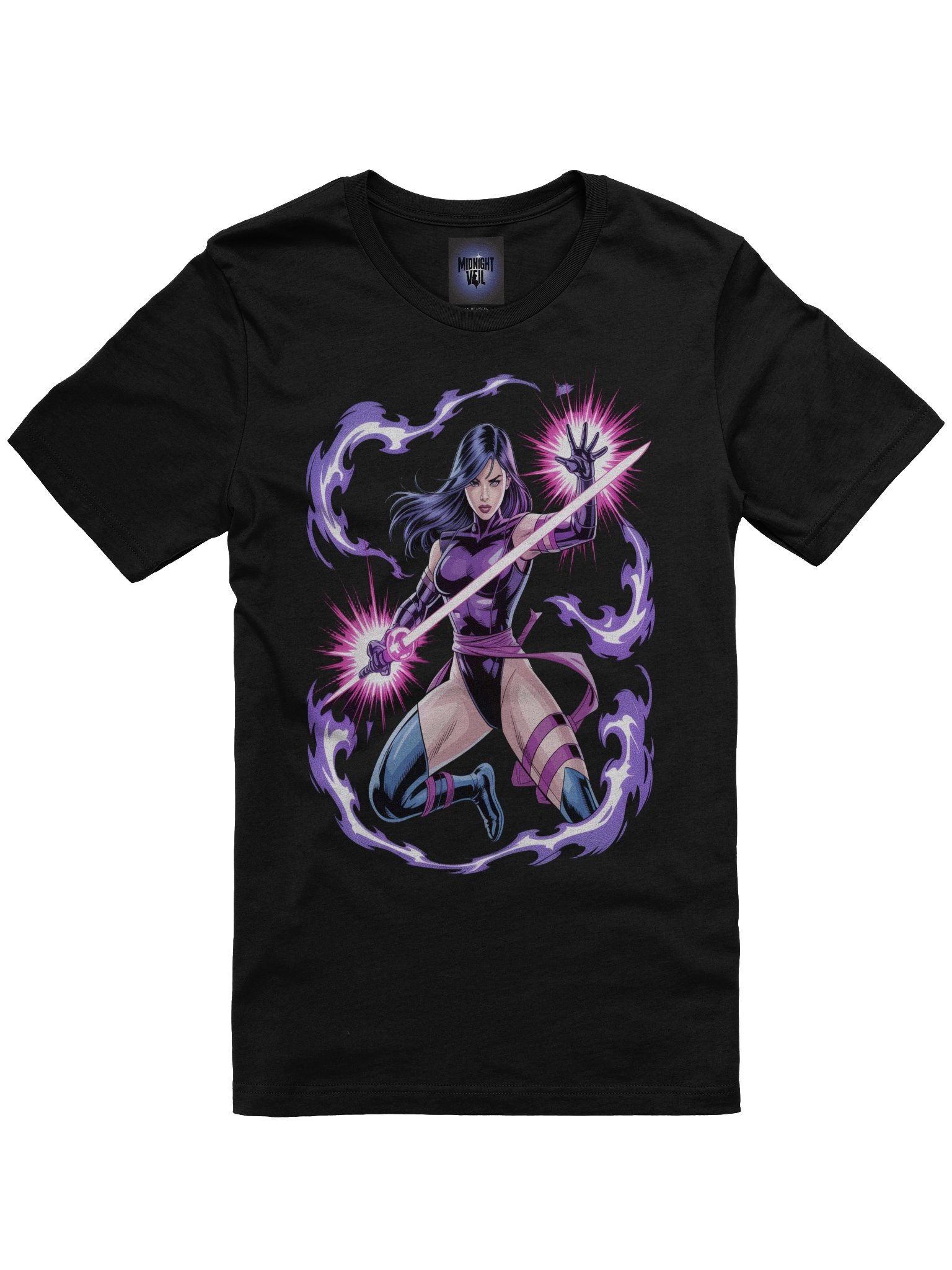 Psylocke Veil Tempest T-Shirt - Exclusive Midnight Veil Designs Unisex Tee product image (1)