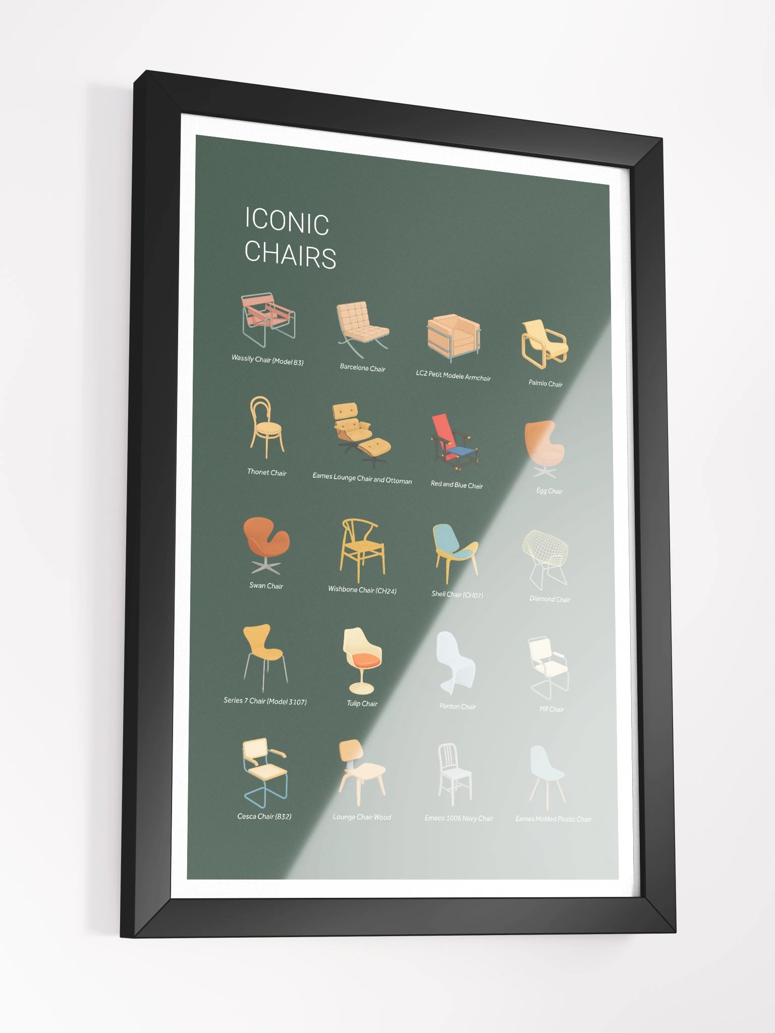 Iconic Chairs Framed Art Print product image (7)