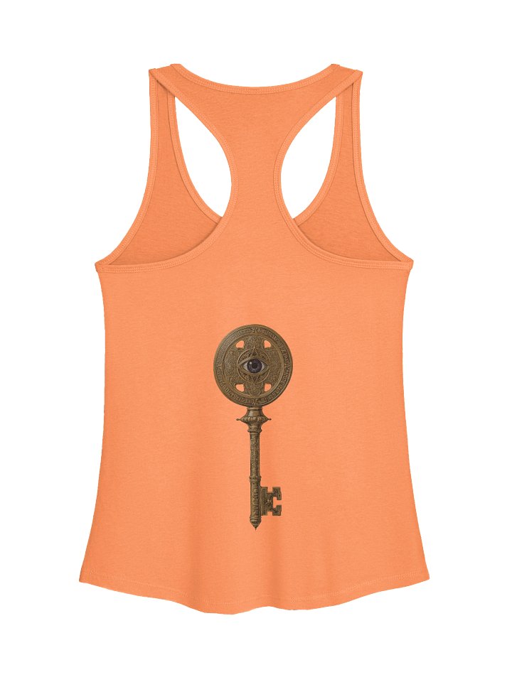 The Gatekeeper’s Key – Light Orange Sunrise Edition (Front & Back Print) | Women’s Racerback Tank product image (2)