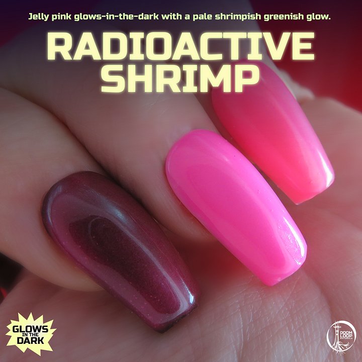 RADIOACTIVE SHRIMP - Pink Jelly Glow-In-The-Dark Nail Polish product image (1)