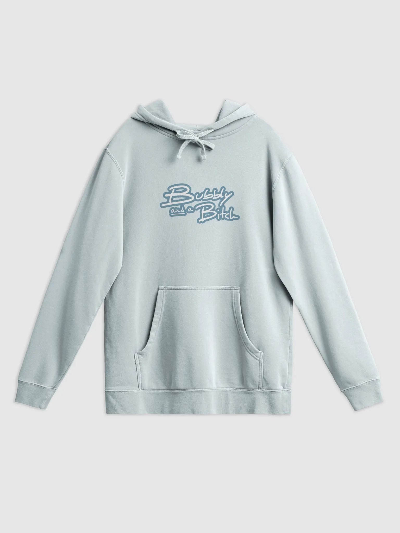 Bubbly and a B*tch (lined design, #709AAF) printed pigment hoodie product image (19)